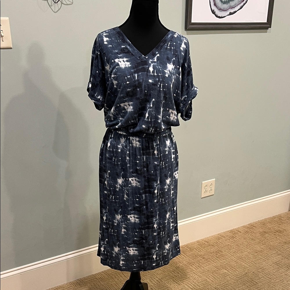 Banana Republic Indigo V-Neck Dress